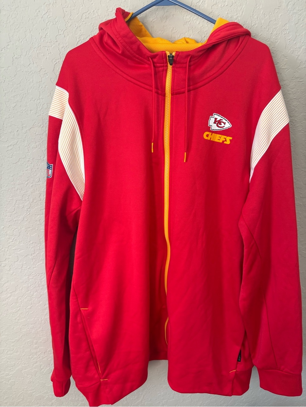NFL Kansas City Chiefs Red and Yellow Full-Zip Hoodie